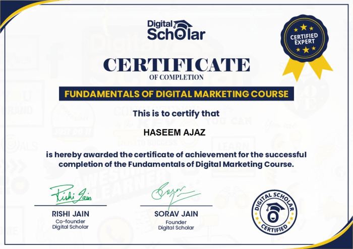 Digital Scholar Fundamentals certificate