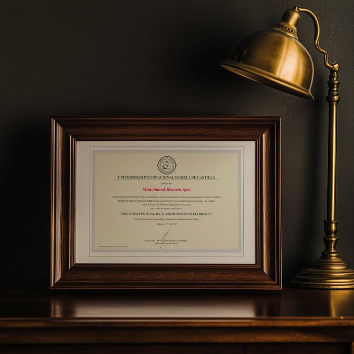 MBA and Master in Big Data and Business Intelligence certificate